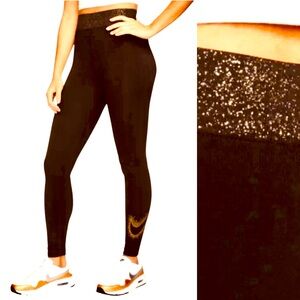 Nike Stardust Graphic High-Rise Gold Ombré Legging Size XL